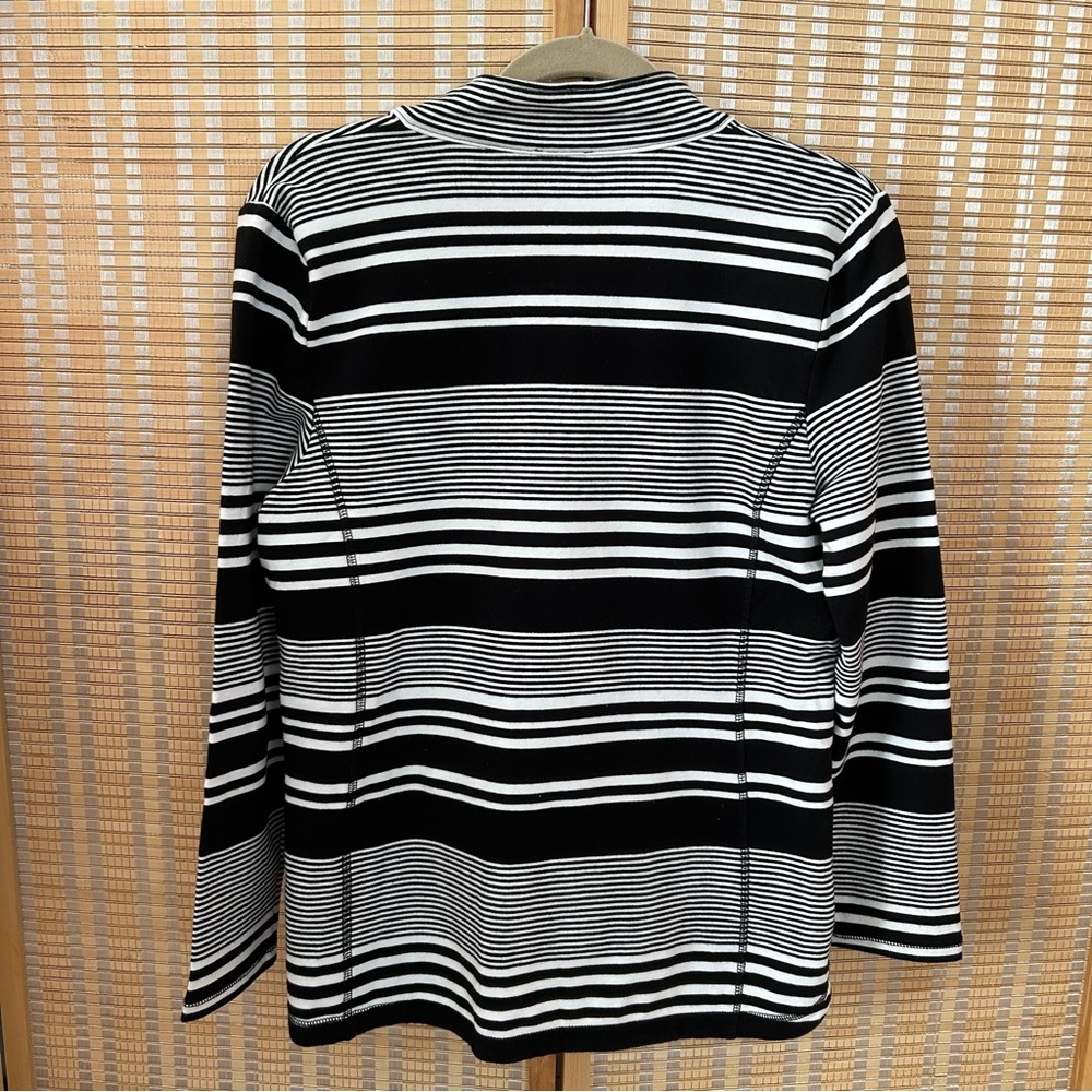 Talbots Zip Up Knit Jacket Striped - image 5